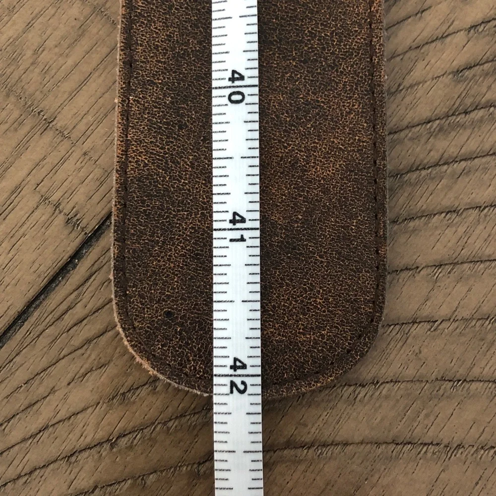 Old Navy beaded western boho Brown Leather Trim belt Festival Hippie